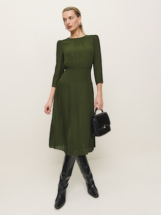 NWT Reformation Women’s Green Body con Long Sleeve Dress purchases Medium